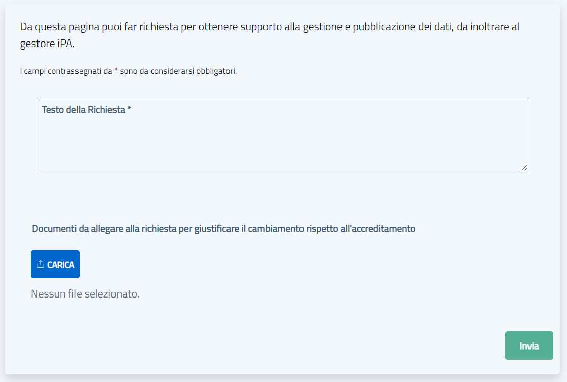 Testo Richiesta e allegati 
